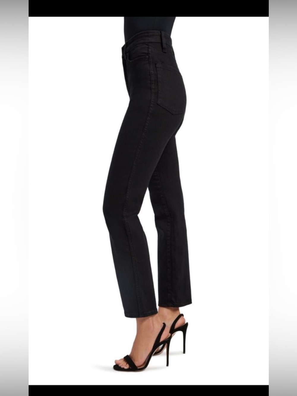 Good American Black Straight Leg Jeans
